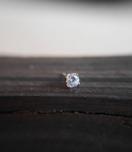 Prong set Swarovski or 14k
